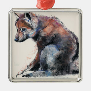 Polish Wolf Pup 2001 Metal Tree Decoration