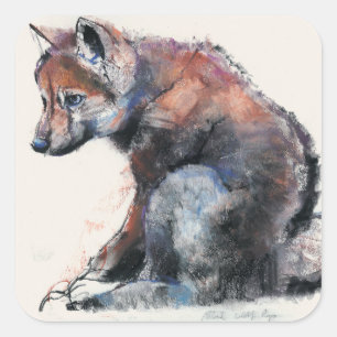 Polish Wolf Pup 2001 Square Sticker