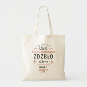 Polish Words Stalk Tote Bag