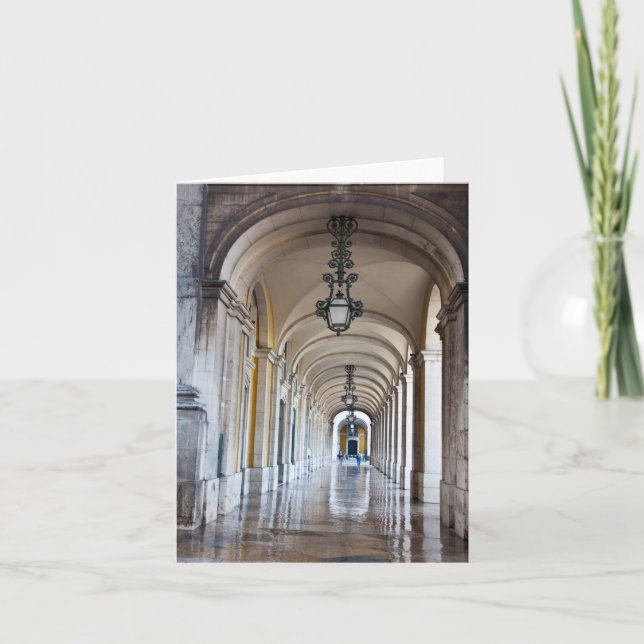 Polished Arched Hallway, Portugal Note Card (Front)
