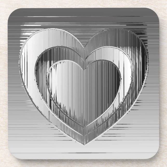Polished chrome hearts coaster (Front)