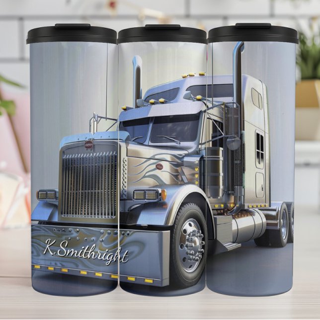 Polished Chrome Semi Truck Showcase Thermal Tumbler (Creator Uploaded)