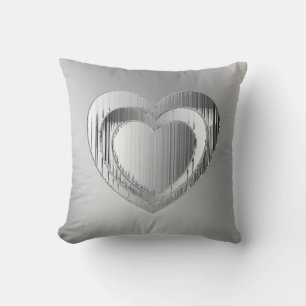 Polished Chrome Textured Heart  Cushion