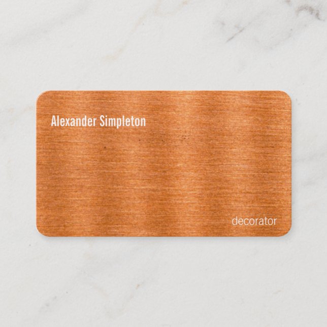 Polished Copper Wavy Texture Background Business Card (Front)