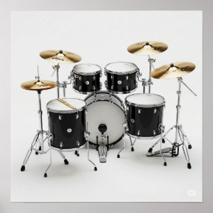 Polished Drum Kit Poster