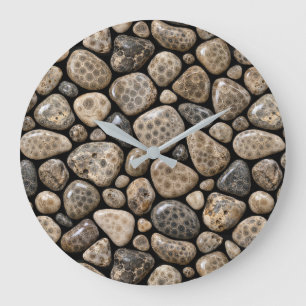 Polished Michigan Petoskey Stone Collection Large Clock
