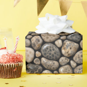 Polished Michigan Petoskey Stone Collection Wrapping Paper
