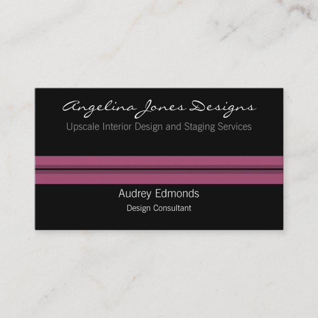 Polished Professional Business Card, Fuchsia Business Card (Front)