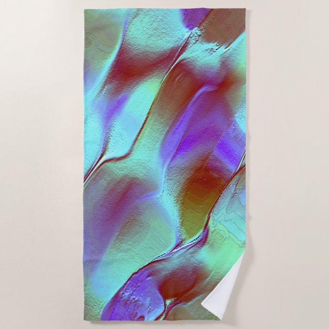 Polished rock in chrome purple beach towel (Front)