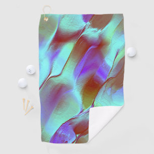 Polished rock in chrome purple golf towel