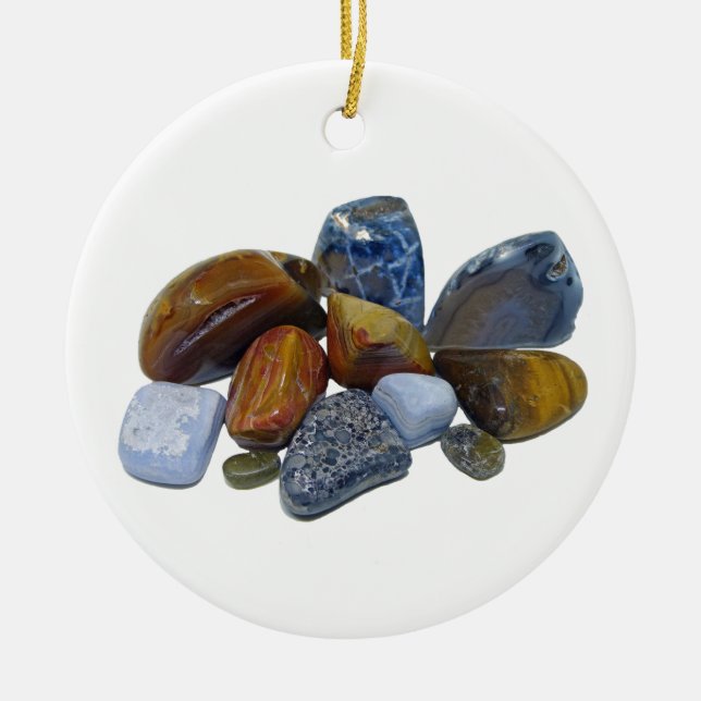 Polished Rocks Ceramic Ornament (Front)