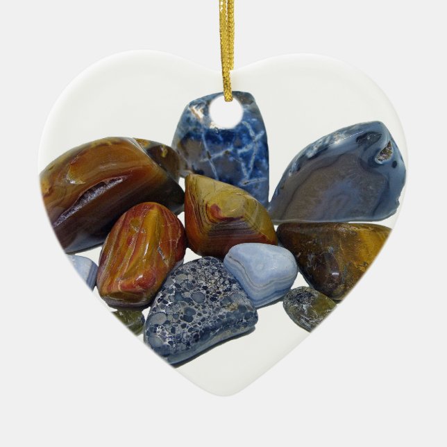 Polished Rocks Ceramic Ornament (Front)