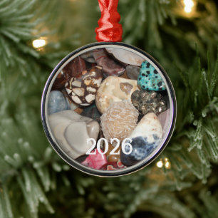 Polished Rocks Collection, Rock Hound Metal Ornament