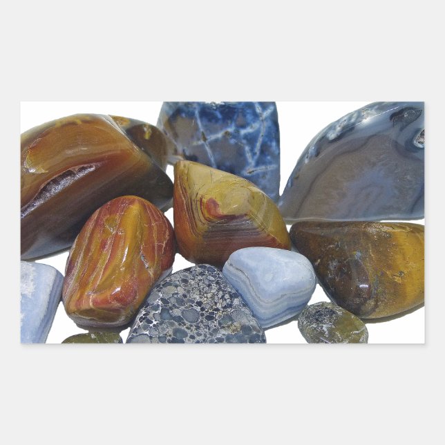 Polished Rocks Rectangular Sticker (Front)