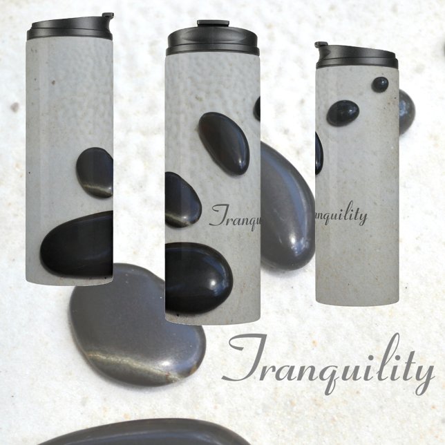 Polished Zen Black Stones Sand Zen Garden Grey Thermal Tumbler (Creator Uploaded)