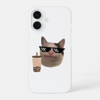 Polite Cat Meme with Swag Glasses and Boba Drink
