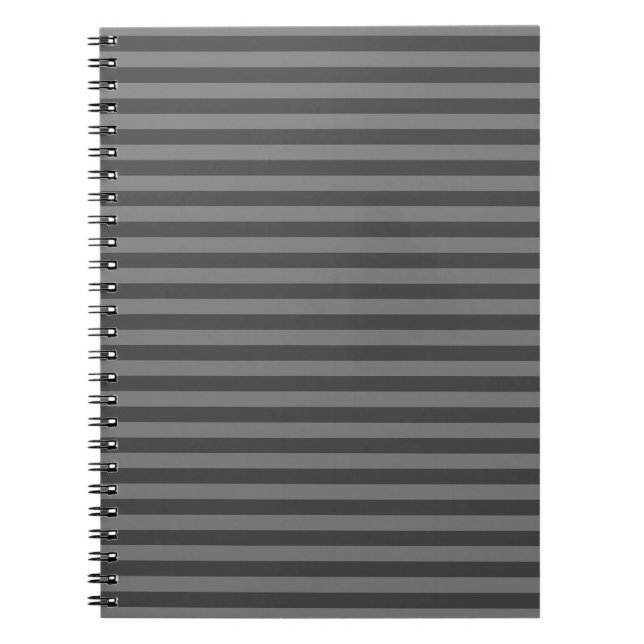 Polite Gray Monochrome Vertical Stripes Notebook (Front)