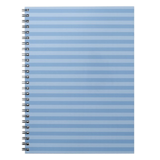 Polite Light Blue Monochrome Vertical Stripes Notebook (Front)