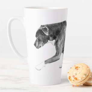 Polite Paw—Pitbull Mix Monochrome Latte Mug