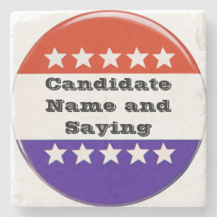Political Button Stone Coaster
