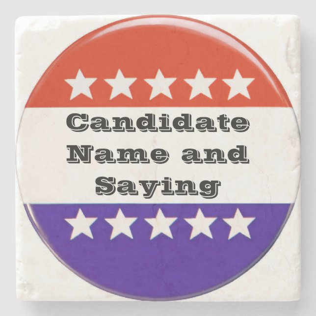 Political Button Stone Coaster (Front)