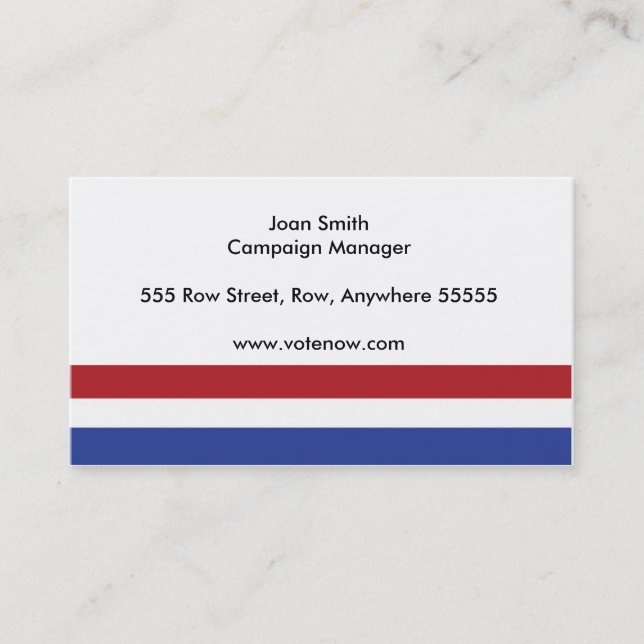 Political Campaign Business Card (Front)