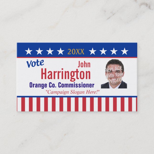 Political Campaign Business Card (Vote) (Front)