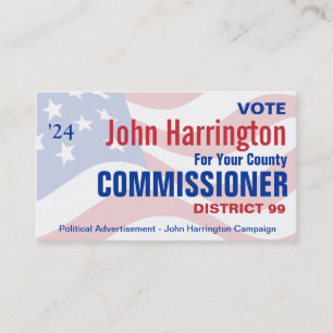 Political Campaign - County Commissioner Business Card