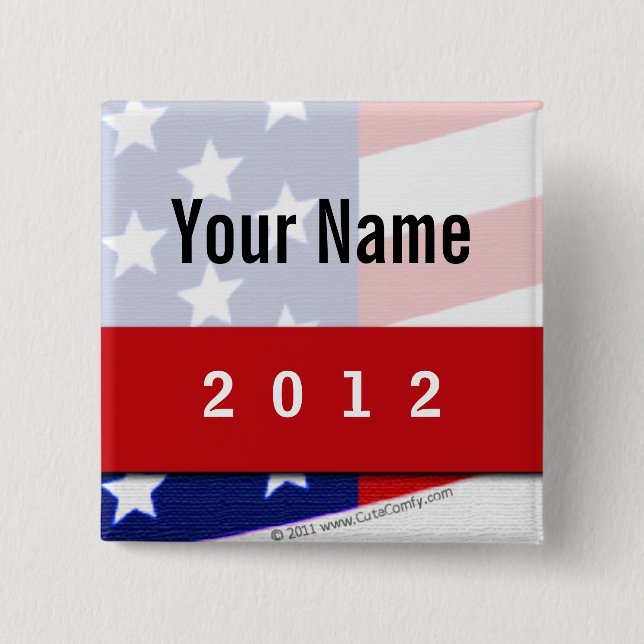 Political Campaign, CYO Stars and Stripes 15 Cm Square Badge (Front)