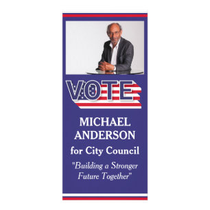 Political Campaign Fundraising QR Code Photo Rack Card