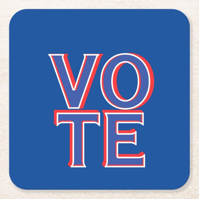 Political Campaign Merchandise  Square Paper Coaster (Front)