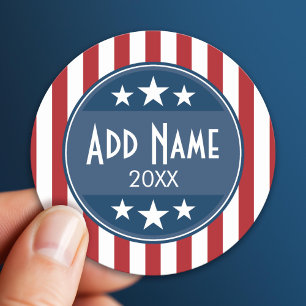 Political Campaign - Patriotic Stars and Stripes Classic Round Sticker