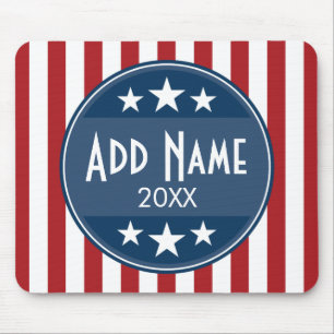 Political Campaign - Patriotic Stars and Stripes Mouse Pad