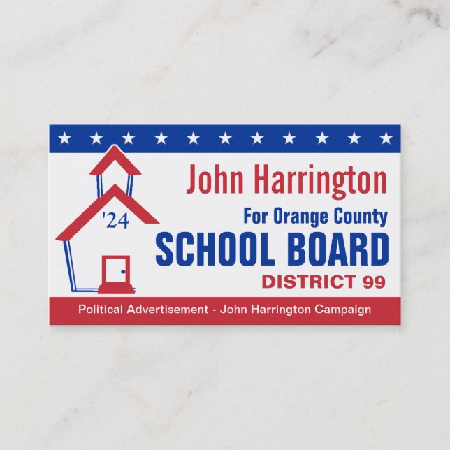 Political Campaign - School Board Business Card (Front)