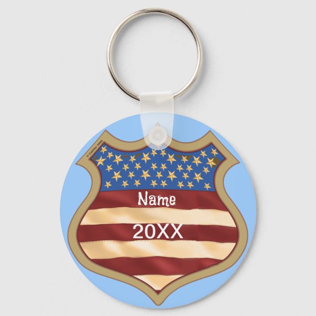 Political Campaign Shield  Key Ring (Front)