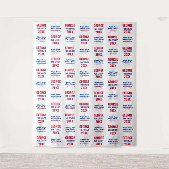 Political Campaign | Step and Repeat Backdrop Tapestry (Front)