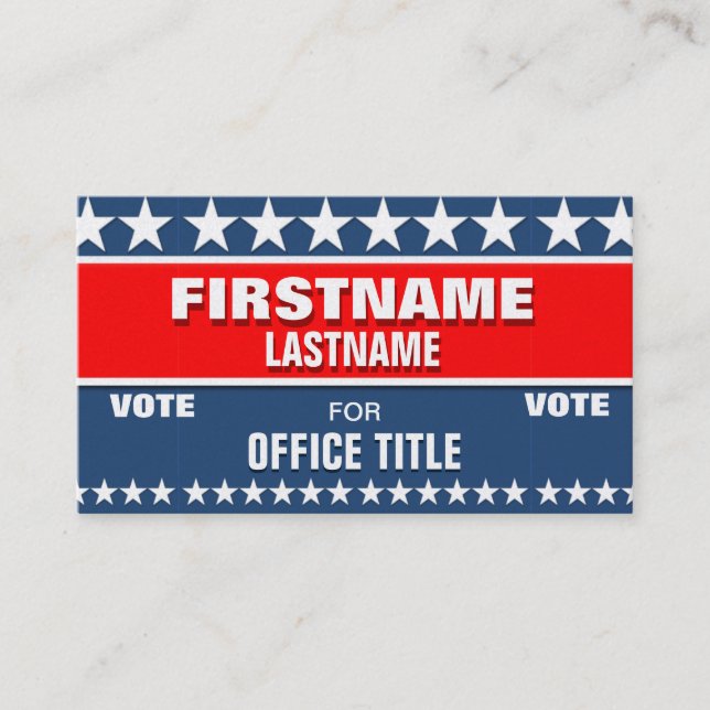 Political Campaign Template Business Card (Front)