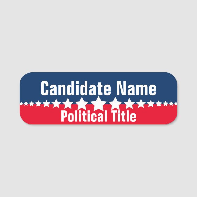 Political Campaign Template Name Tag (Front)