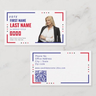 Political Candidate Election Campaign Personalized Business Card