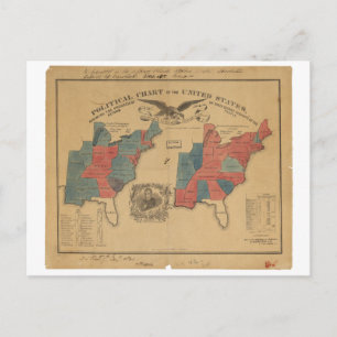 Political Chart of the United States (1840) Postcard