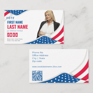Political Election Campaign Candidate Personalised Business Card