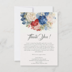 Political Election Campaign For Voting Thank You Card