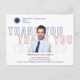 Political Election Campaign Team Volunteers Donors Postcard