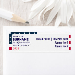 Political Election Custom Campaign Candidate Name Return Address Label
