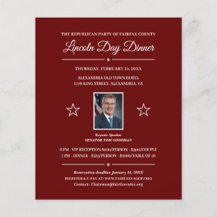 Political Fundraising Dinner Invitation with Photo