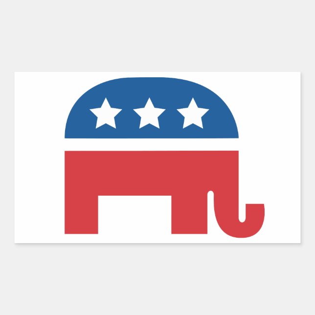 Political Graphic - Republican Elephant Rectangular Sticker (Front)