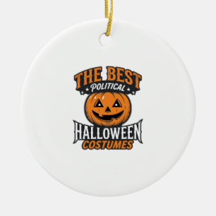 Political Halloween Costume Pumpkin Vintage Shirt_ Ceramic Ornament