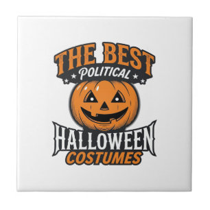 Political Halloween Costume Pumpkin Vintage Shirt_ Ceramic Tile