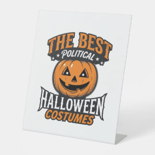 Political Halloween Costume Pumpkin Vintage Shirt_ Pedestal Sign