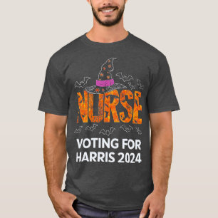 Political Halloween Spooky Nurse Voting For 2024 2 T-Shirt